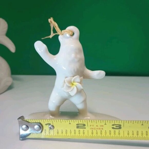 Rare Peter Okumoto Porcelain Hawaii Plumeria Dolphin + Surfing Santa Signed - Picture 3 of 13